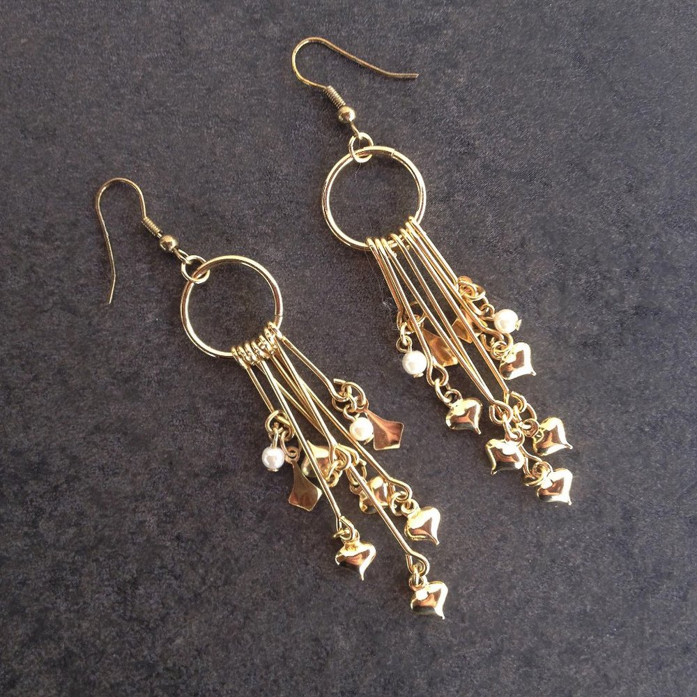 Vintage Gold Tone Fashion Earrings